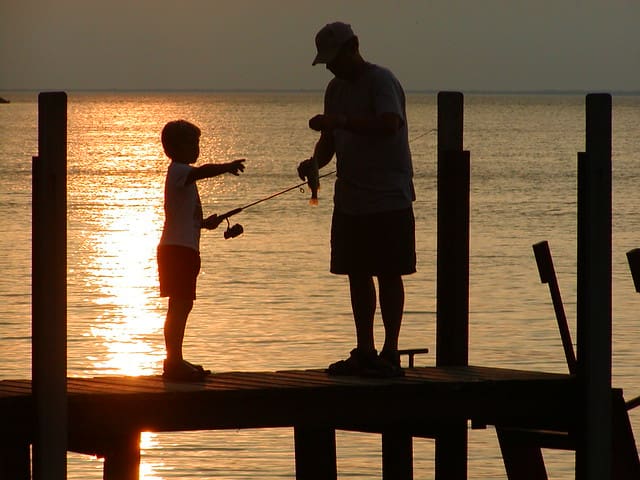 A good father engages with his children.